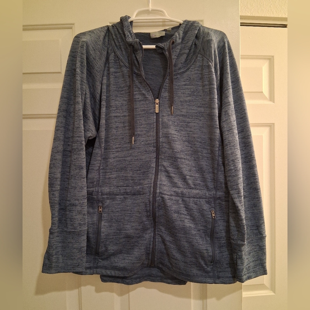Athleta Full Zip Hoodie Heather Blue Size XL